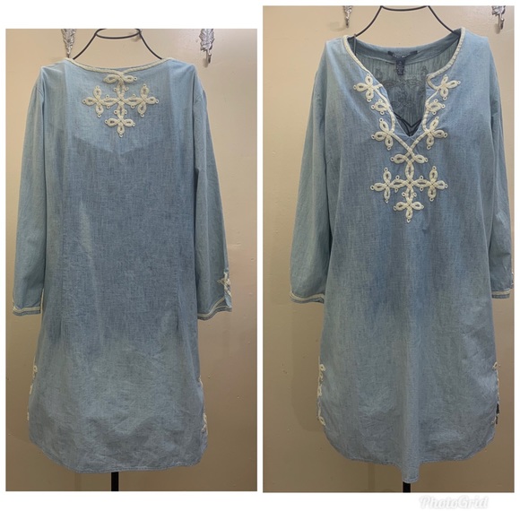 Lucky Brand Dresses & Skirts - Lucky Brand Long Sleeve Embroidered Tunic Dress XL